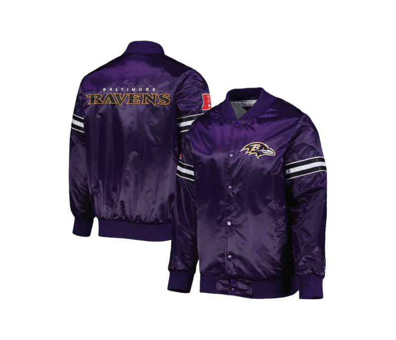 Custom Wholesale Purple Satin Varsity Jacket 1