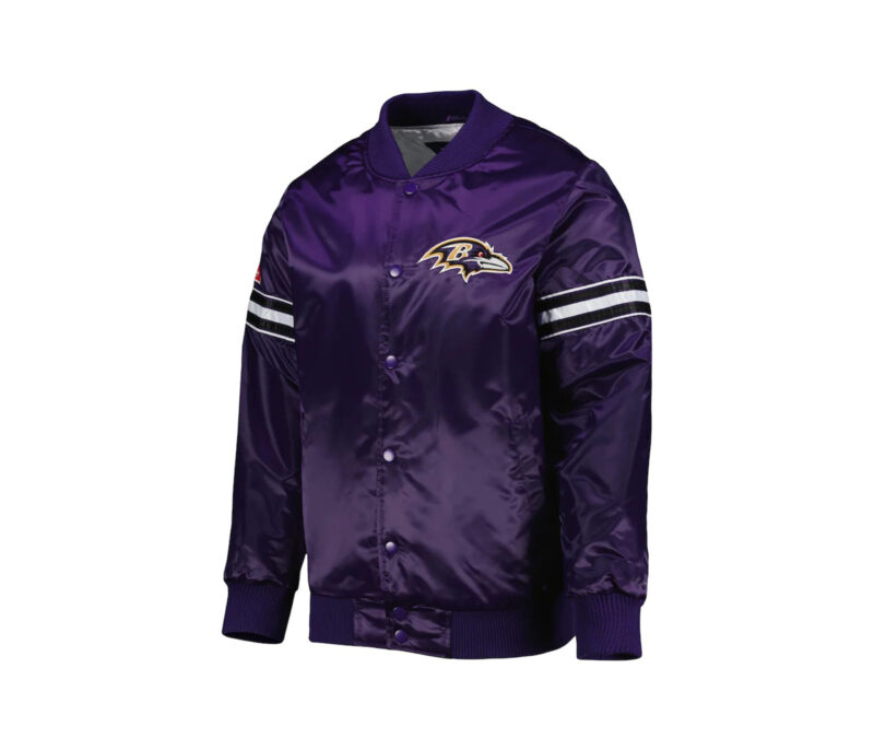 Custom Wholesale Purple Satin Varsity Jacket 3
