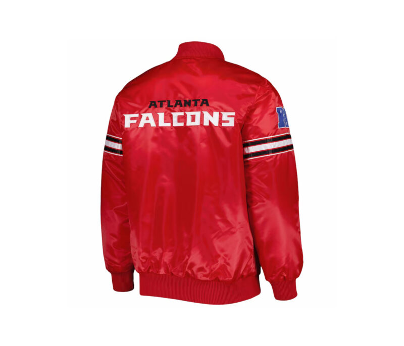 Custom Red Satin Varsity Jacket With Great Falcon Logo 3