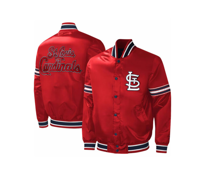 Custom Lightweight Red Varsity Satin Jacket with Chenille patch 1