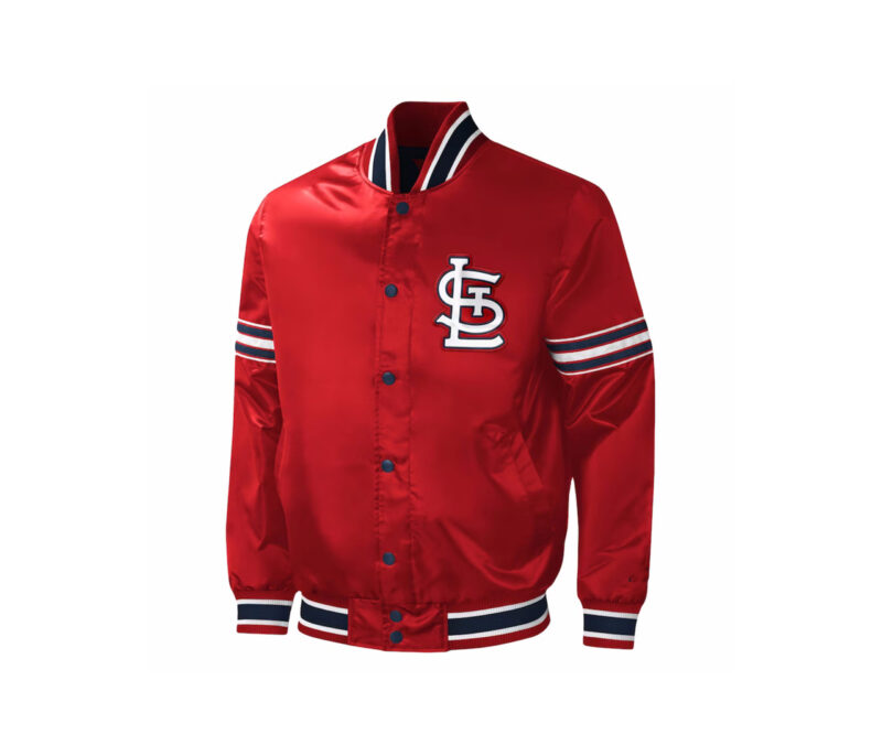 Custom Lightweight Red Varsity Satin Jacket with Chenille patch 2