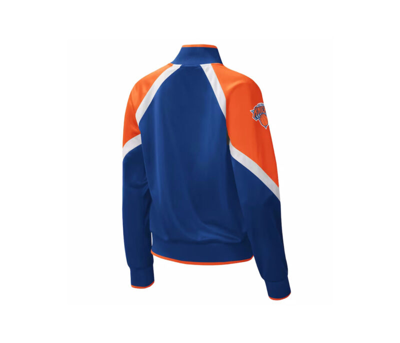 Light Blue Satin Varsity Jacket With High Quality Orange Touch 3