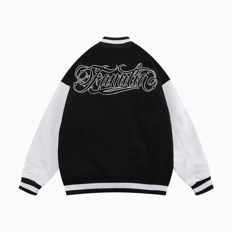 Embroidered Chenille Patches Wool Body Leather Sleeves Letterman Baseball College light blue Varsity Jacket 2