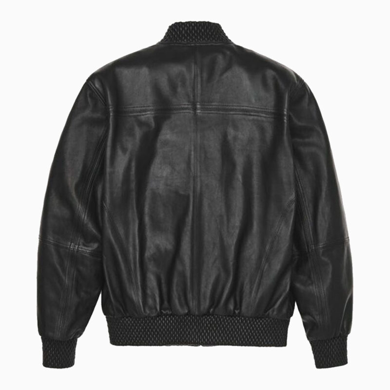 Leather Varsity Jacket Black 2