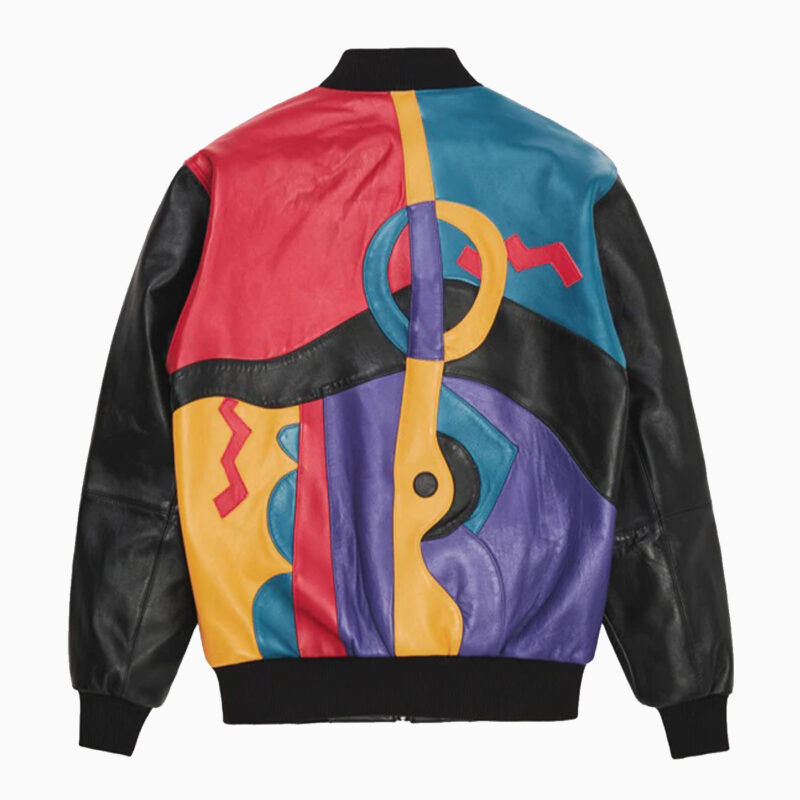 Leather Varsity Jacket Multicolor 2