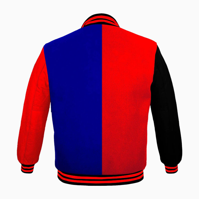 Varsity Jackets Genuine Leather Sleeve And Wool Body Red Blue 2